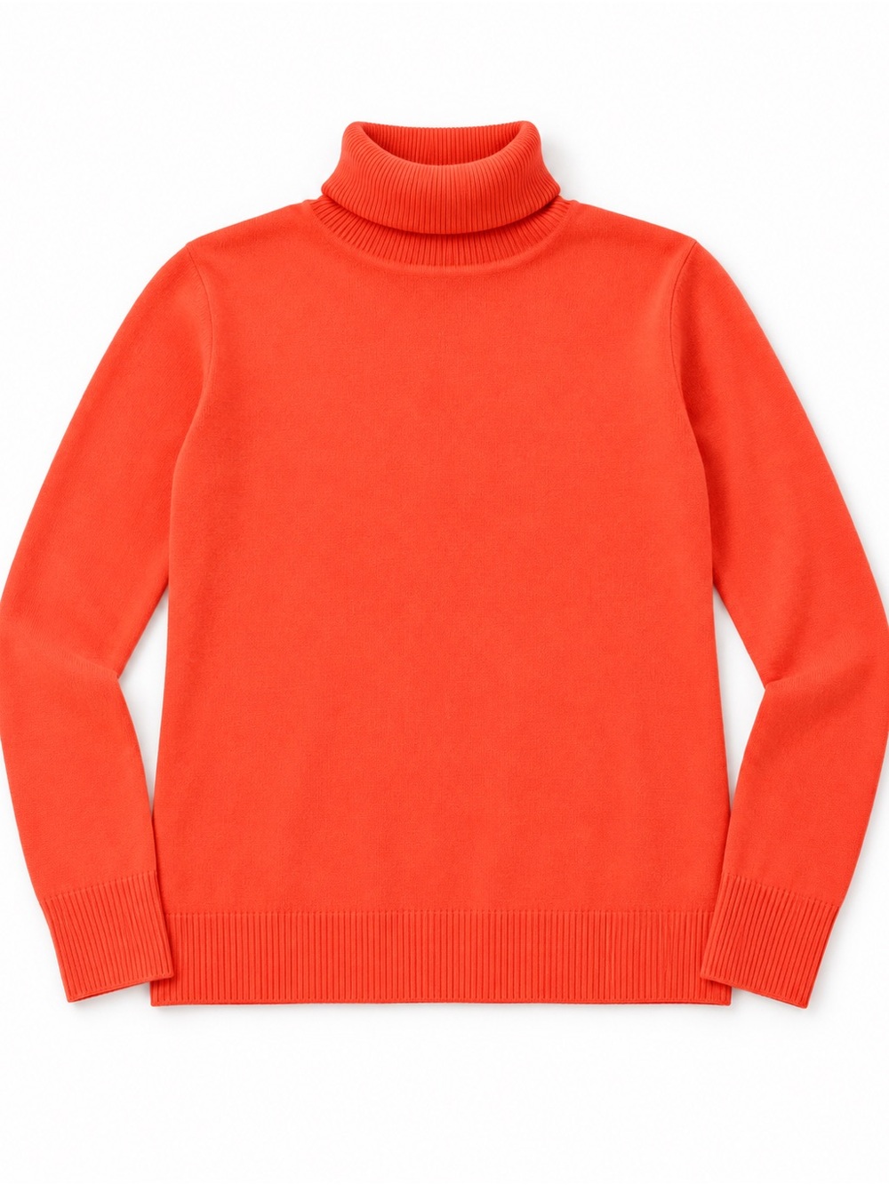Ji Fan Coral Orange Turtleneck Long Sleeve Sweater